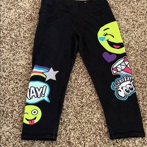 black emoji leggings-rarely worn